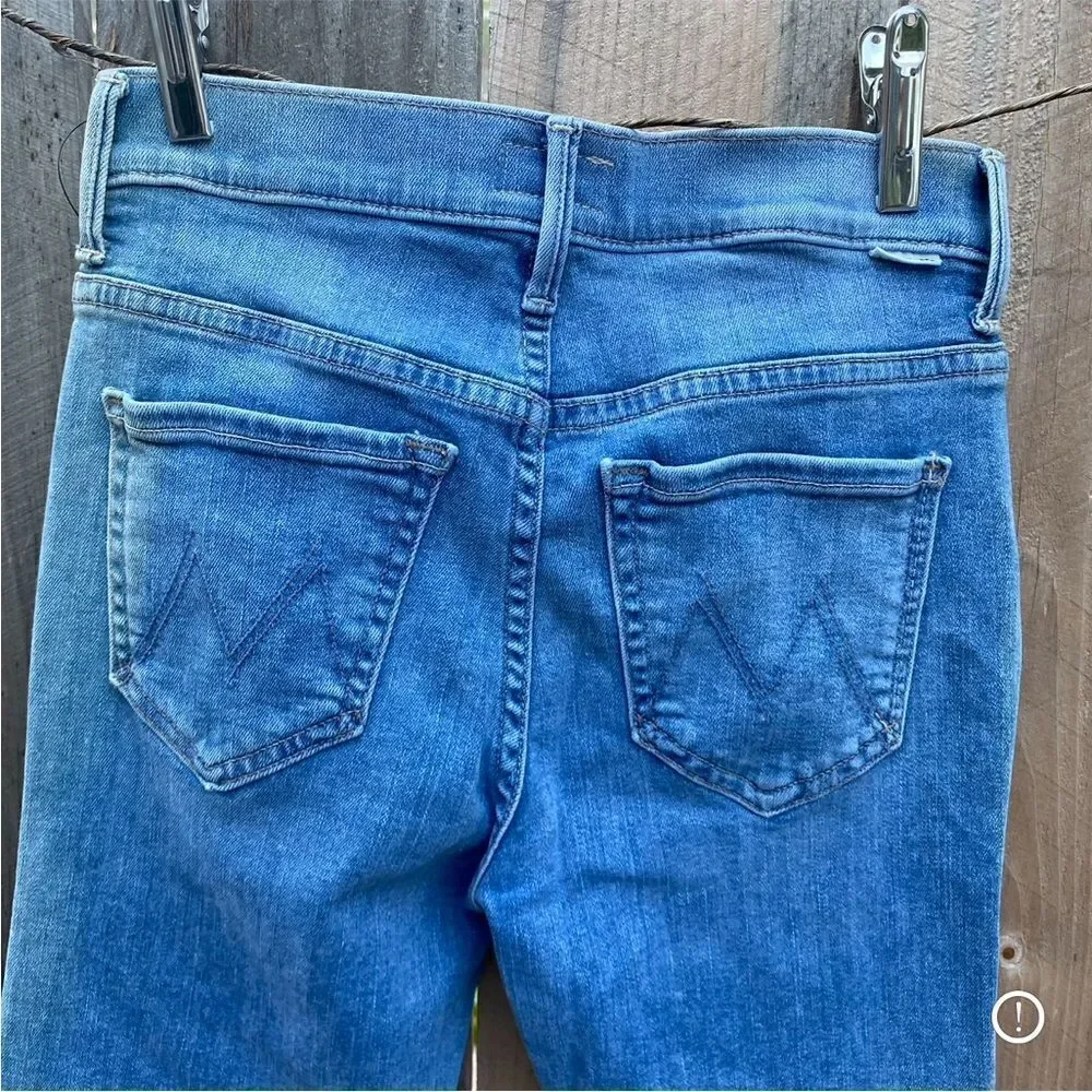 Mother stunner zip ankle step fray skinny jeans size 24